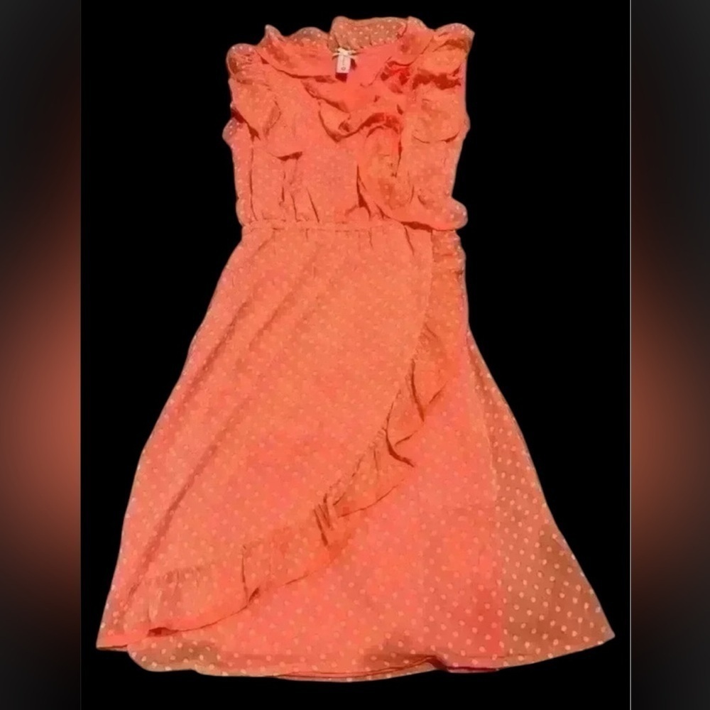 DownEast peach 🍑 polkadot dress size medium
